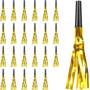 골드 새해 노이즈 메이커 24 PCS 글리터 NYE 파티 블로워 전야제 게임 성인 장난 졸업 스포츠 이벤트를