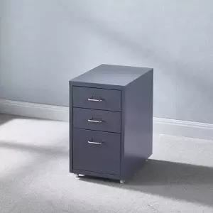 어반 철재 3단 서랍장 다크그레이