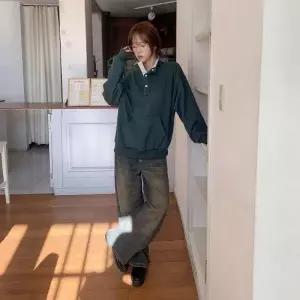 [다잇템] 여성 콘트라스트 겨울용 하프집업 보온 맨투맨티_24047296_588872