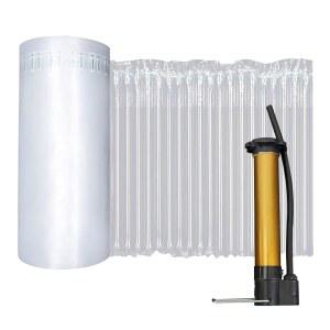 FVIEXE 13.7인치 x 164피트 버블 쿠셔닝 랩 롤, 포장용 대형 에어 무료 펌프, 풍선 공기 기둥 백 와인 병 프로텍터 포함 배송