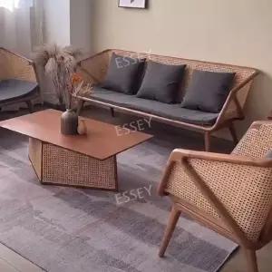 엔틱소파 거실 벤치 빈티지 소파 라탄 3인용