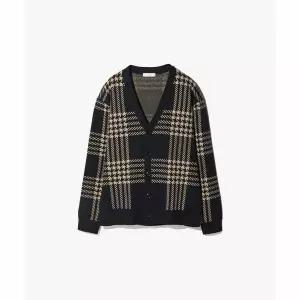 [하프클럽/에스티코]안티Y넥체크가디건_블랙(클래식핏)DKGWA03CCB