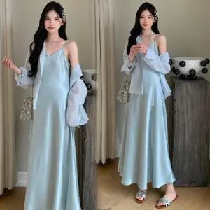 여성 여름옷 세트 기본 롱 나시 원피스+아웃도어 래쉬가드 투피스 E26Z2-1 심코1