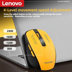 Lenovo M303L 무선 블루투스 마우스 2.4G 듀얼 모드 1600 DPI PC 안드로이드 iOS용 무소음 휴대용 태블릿