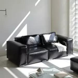 콜린 모듈형 카우치 블랙 인테리어 3인용 소파 1인 가죽 쇼파