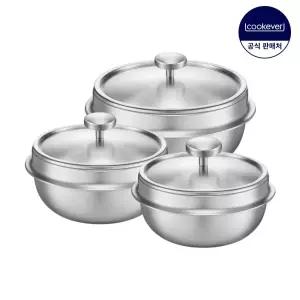 쿡에버 IH 인덕션 통3중 스텐 뚝배기 3종 세트 (S12+S14+S16)