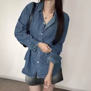 여성 루즈핏 스타일 단독 레이어드 착용 데님 셔츠긴팔티 어린이 롱티 나시 맨투맨 여자기모 반팔 민소매