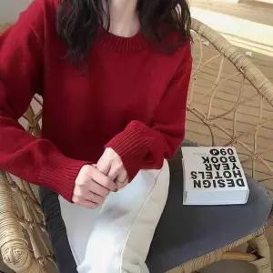 여서 기본 디자인 라운드넥 부드러운 니트 티셔츠긴팔 여성여름 여자가을 스트릿 오버핏 편한 슬림 오버 레