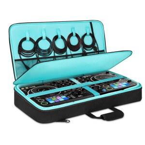 DJ FLX10 /DDJ REV5 GRV6 /Numark NS4FX FLX6 1000 800용 컨트롤러 백, 17인치 노트북용 멀티 포켓이 있는 패딩 백팩, 장비용 휴대용 믹서 케이스, 블랙