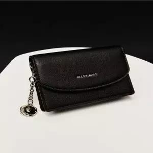 질스튜어트 핸드백 (JAWA6E702BK) [ZOE] 플라워참장식 소가죽 명함카드지갑 블랙 JAWA6E702