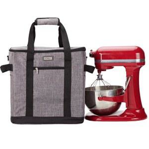 HOMEST KitchenAid 볼 트용 포켓이 있는 스탠드 믹서 더스트 캐리 백, 5-8쿼트, 그레이