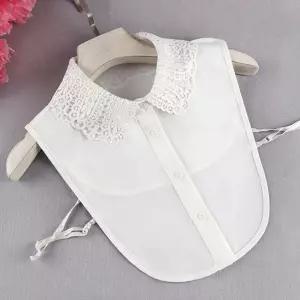 이너셔츠 페이크 카라 패턴 레이어드 넥케이프 펀칭 목만있는 카라만 연출 니트 랩블라우스 빅카라 이중프