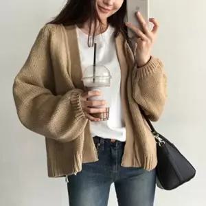 여자 루즈 스웨터 가디건 사무실 아우터 코디 (KYR-WFFT4DA)