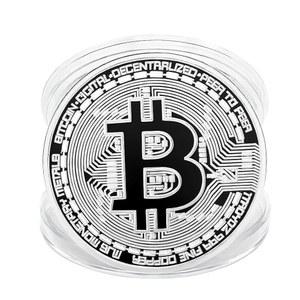 은도금 비트코인 수집용 코인 - 수집가를 위한 원형 기념 복제품(은)
