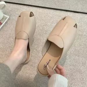 슬리퍼 블로퍼 여성 뮬 가죽 오피스 모던 고급힐 여자 로퍼 샌들 사무실 야지 데일리 여름