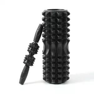 바디힐링 마사지스틱+폼롤러 세트(33cm) (블랙) 홈레이닝 홈트 요가소품 필라테스 운동 소도구 스레칭