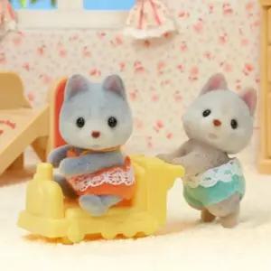 실바니안 패밀리 허스키 쌍둥이 인형 피규어 장난감 안집 규어 토끼 여아선물 미니어 어처 캐릭터어