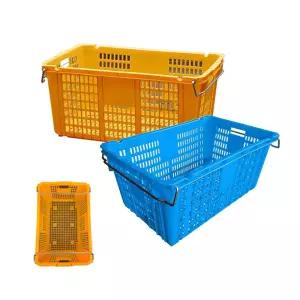 플라스틱 바구니 특대 농산물 대형 사각 운반상자 1개박스 이삿짐 이사용품 튼튼한 노랑 공구