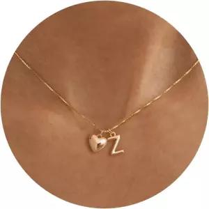여자 들을 위한 애쉬디 이니셜 목걸이 14K 골드 도금 십대 소녀 선물 트렌디 하트 주얼리를 초커