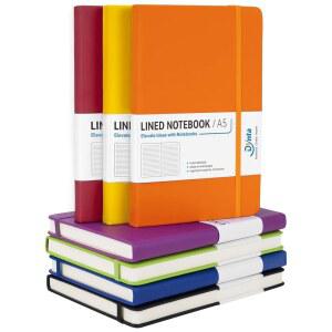 [미국배송] DYNTA 하드커버 저널 노트북 200페이지 / 100페이지 작성용 7팩 A5 라인 벌크 8.4 X 5.8인치 7가지 색상의 클래식 룰드 워크/여행/대학/노트 노트북