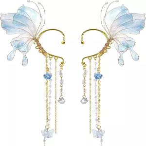 프레시미 버터플라이 엘프 이어 커프스 여성 르네상스 액세서리를 위한 테셀 논 피어싱 인어 커프스가 있는