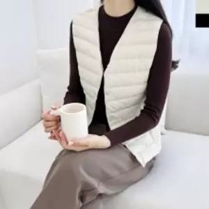 KRP WF3001 여자 초경량패딩조끼-투웨이넥라인 덕다운 오리털 여성베스트 캐쥬얼 용쪼