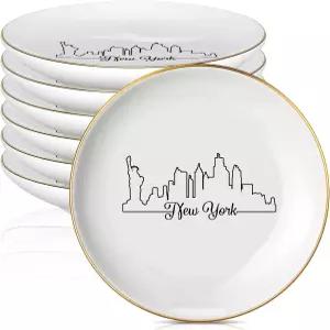 톤디아모 6개 뉴욕 주얼리 접시 기념품 뉴욕시 세라믹 장신구 결혼식 신부 들러리 선물 크리스마스 파티용