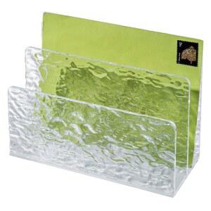 MyGift 2 슬롯 모던 리플 텍스처 프리미엄 투명 아크릴 데스크탑 메일 홀더 레터 분류기, 사무실 책상 종이 파일 디바이더 수직 보관