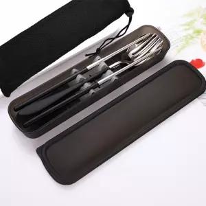 리빙그로 휴대용 수저 포크세트 도시락 수저통 블랙통 용통 용케이스 용커트러 스텐