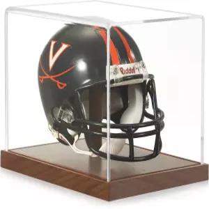 JupDec 미니 헬멧 디스플레이 케이스 아크릴 클리어 1/2 축구 야구 쇼케이스 자외선 차단 기념품 및 수집품
