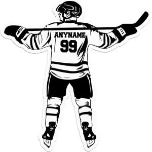 맞춤형 하키 이름 번호 스티커 개인 스하키 선수 스포츠 데칼 물병 텀블러 노트북 헬멧용 방수 비닐 - 소녀