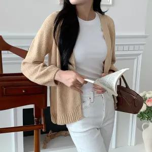 간절기 체형커버 오픈 가디건 2color DK-0503 루즈핏 봄가디건 가벼운 롱가디건 데일리 사무실 편한