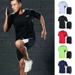 시원한 쿨링재질 운동복 반팔 반바지 트레이닝복 세트 uYt4+5gUf