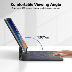 iPad Air 11 2025 M3 용 스마트 포고 핀 키보드 케이스 6 Pro 2018-2022 4 5 백라이트 멀티 터치