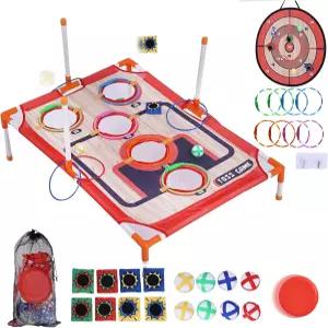 빈백 던지기 공 반지 용 5in1 야외 장난감 및 가족 게임 크리스마스 생일 선물