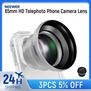 NEEWER 65mm HD 망원 휴대폰 카메라 렌즈 후드 포함(실버) 나사식 백플레이트용 줌 어태치먼트