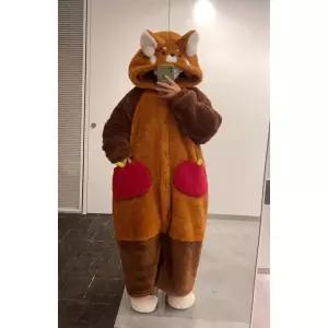 극세사 잠옷 팬더 동물 가운 원피스 후드 리틀 폭스 빅사이즈 A M