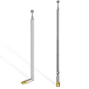 [미국배송] 빙푸 6 섹션 망원경 65CM AM FM 안테나 휴대용 라디오 교체(2팩) 실내 홈 스테레오 수신기 AV 오디오 비디오 시어터 TV 튜너와 호환됨