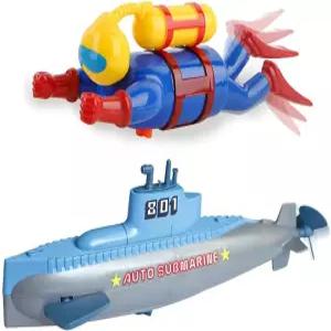 들을 위한 윈드업 다이버 잠수함 목욕 장난감 재미있는 수영 프로그맨 피그보트 스쿠버 서브 욕조 시계태엽