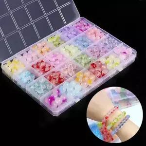 비즈아트 DIY 팔찌 크리스탈 유리구슬 24칸 세트