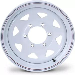 LIBRA 15 x 6 트레일러 휠 러그 5.5인치 볼트 패턴 화이트 스포크 -17012