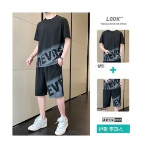 남성 여름 트레이닝 세트 반팔 반바지 빅사이즈 운동복 오버핏 시원한 얇은 투피스 캐주얼 상하세트