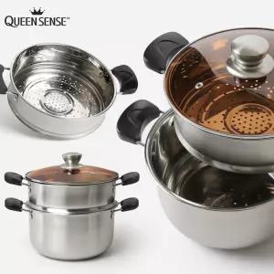 인덕션 찜기 가정용 2단 찜솥 퀸센스 멀티 찜냄비 (양수 24) 