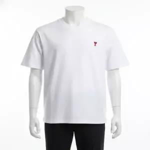 [아미]AMI 생산 체인스티치 하트 로고 루프백 오가닉 코튼 반팔티 BFUTS005 726 100 815741