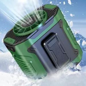 휴대용손풍기 휴대용 태풍기 옷걸이 허리에 등풍기 차는 그린 아토만 선풍