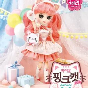 5살 여자 어린이 장난감 인형 선물 쥬리 핑크캣 고양이 의상 패션돌 의상 놀이 아이 소꿉 역할 소꼽