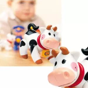 아기 안심 소재 돌리면 소리나는 얼룩 소 동물 농장 인형 역할 놀이 장난감 유아 호기심 자극 소근육 감각