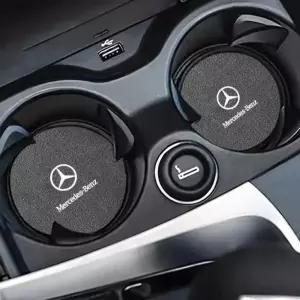 벤츠 호환 컵홀더 패드 받침대 차량용품 최고급 가죽 소재 2개입 세트