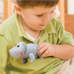 아기 안심 소재 돌리면 소리나는 하마 동물 인형 유아 호기심 자극 소근육 감각 발달 장난감 돌쟁이 2돌 아