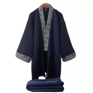 남성 기모노 잠옷 유카타 사우나 파자마 네이비